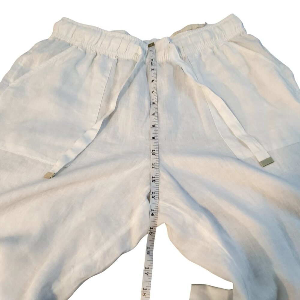 Joie 100% Linen Womens Wide-Leg Pants White Size L Made In Bangladesh - Picture 4 of 9